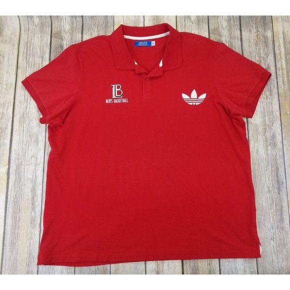 adidas Other - Adidas Originals Polo Shirt Long Beach Basketball Mens Size 2XL Red Trefoil